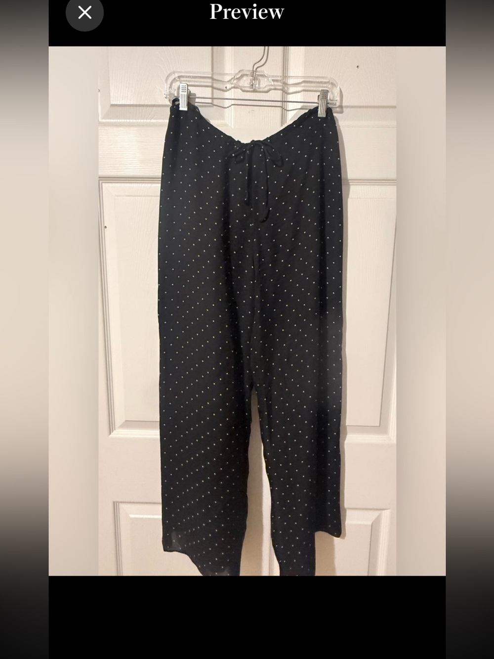 Ralph Lauren Black with Small White Dot Print wide leg palazzo pant 6P - Picture 2 of 4